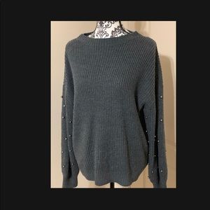 A.N.A gray sweater With Metal balls